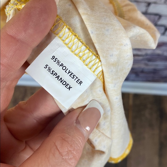 Newshows Yellow Floral Halter Ruffle Sundress Mini Dress with Pockets Sz L - Picture 9 of 9